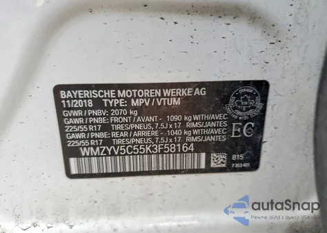 2019 Mini Cooper Countryman All4 z USA, uszkodzony, nr VIN WMZYV5C55K3F58164